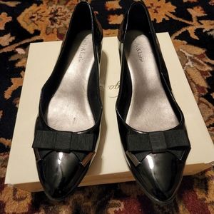 Patent leather ballerina pointed toe flats